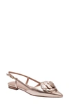 Linea Paolo Cammy Slingback Pointed Toe Flat In Rose Quartz