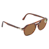 Persol Brown Round Mens Sunglasses Po3206s 24/57 51 In Brown