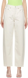 Agolde Balloon Mid-rise Tapered Jeans In Drum (off White)