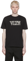 Valentino Vltn Embroidered Cotton Jersey T-shirt In Nero
