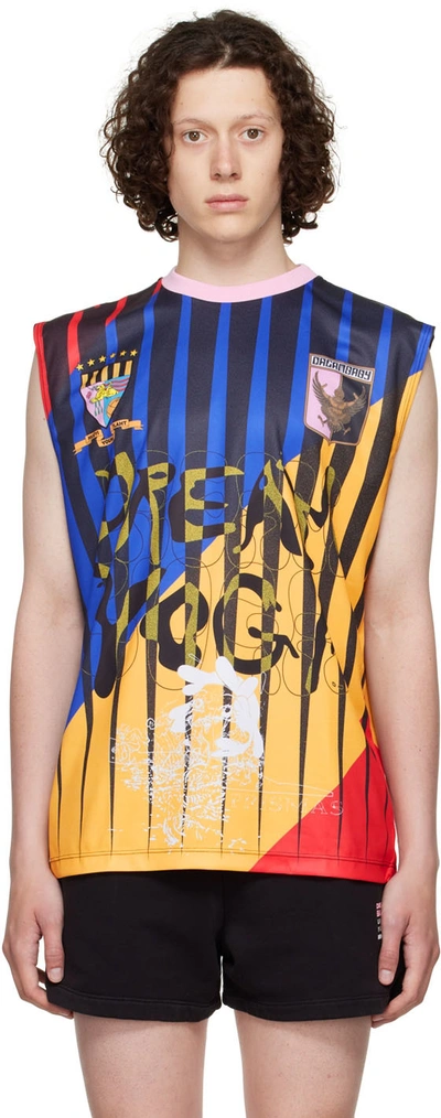Liberal Youth Ministry Panelled Print Football Jersey Tank In Blue