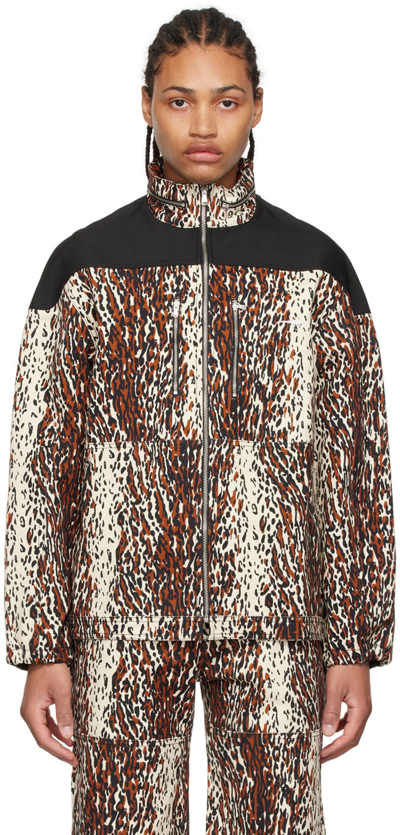 Phipps Brown And Black Action Leopard Print Organic Cotton Jacket In Neutrals