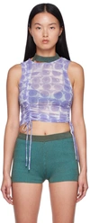 Paloma Wool Baviera Eye Print Semisheer Top In C/119 Soft Blue