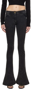 Balmain Low-rise Bootcut Jeans In 0pc Black Washed Out