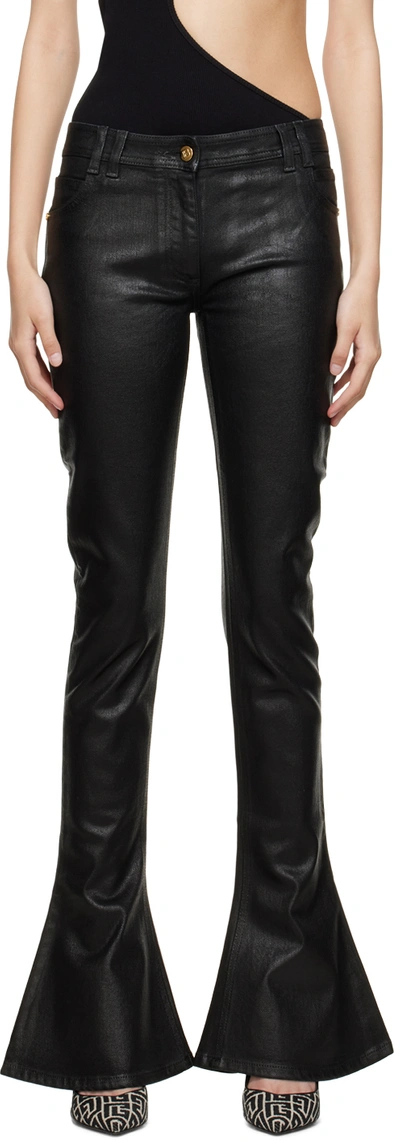 Balmain Black Bootcut Jeans In 0pa Black