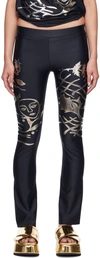 Di Petsa Black Recycled Polyester Leggings In Black