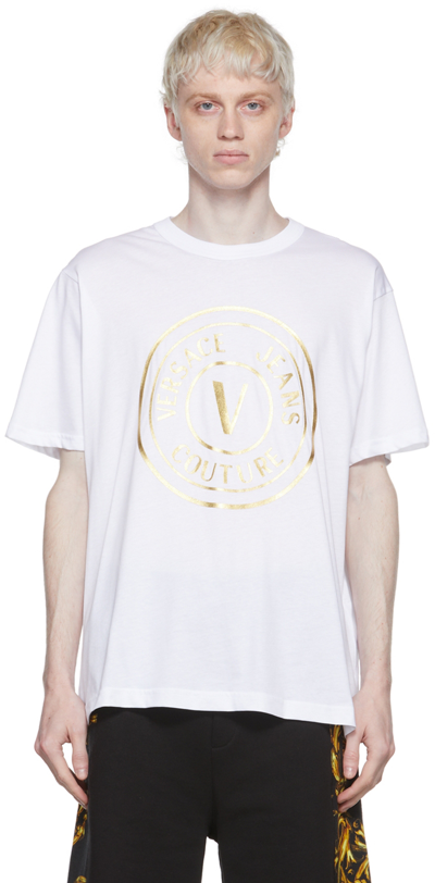 Versace Jeans Couture White V-emblem T-shirt
