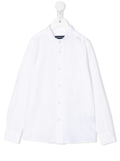 North Sails Kids' Collarless Button-up Shirt In White