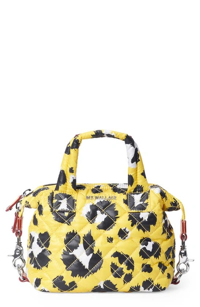 Mz Wallace Sutton Micro Printed Nylon Crossbody Bag In Yellow