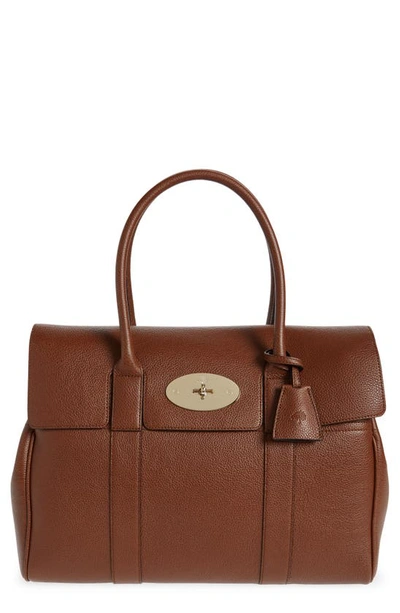 Mulberry Bayswater Grained Leather Satchel In Oak