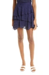 Ted Baker London Tieri Asymmetric Tiered Skirt In Dark Navy