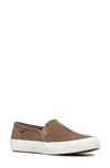 Keds Double Decker Perf Suede Slip On Sneaker In Taupe