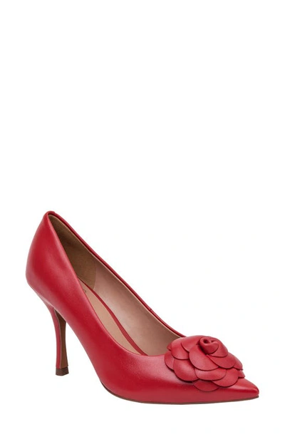 Linea Paolo Primrose Pointed Toe Pump In Red