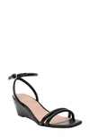 Linea Paolo Vinny Ankle Strap Wedge Sandal In Black