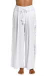 La Blanca Coastal Crochet Wide Leg Cover-up Pants In White