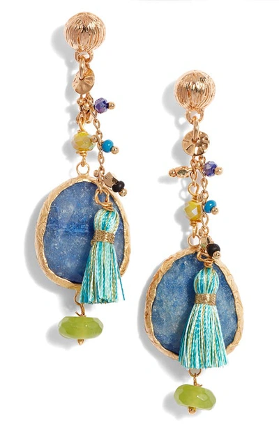 Gas Bijoux Serti Pondicherie Earrings In Blue Mix