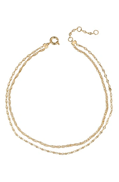 Nadri Florence Draped Double Chain Anklet In Gold
