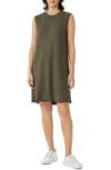 Eileen Fisher Organic Cotton Tank Dress In Olive