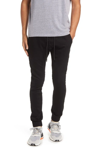 Kuwalla Stretch Cotton Blend Denim Joggers In Black