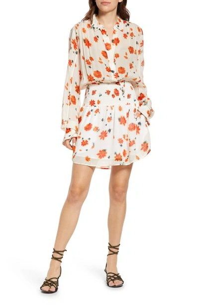 Rag & Bone Bailey Floral Smocked Dress In Pink Floral