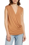 Rag & Bone Christy Draped Surplus Top In Ltbrown