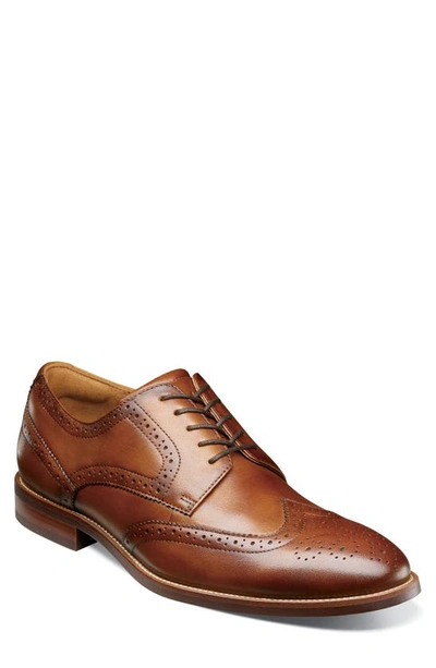 Florsheim Montinaro Mens Leather Wingtip Derby Shoes In Multi