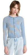 Alex Mill Albertina Striped Cotton Cardigan In French Blue/white