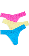 Hanky Panky Original Rise 5-pack Signature Lace Thongs In Papkcfiyfijb