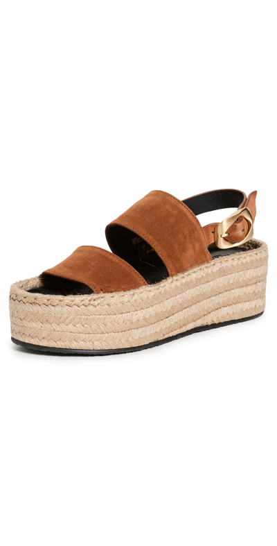 Rag & Bone Odyssey 80 Suede Wedge Espadrilles In Redwood