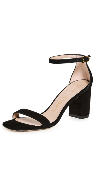 Stuart Weitzman 75mm Nudist Curve Block Sandals In Black