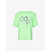 Erl Olympics Graphic-print Oversized Cotton T-shirt In Lime