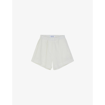 Libertine-libertine Real Mid-rise Cotton Shorts In Ecru