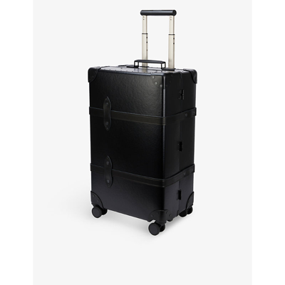 Globe-trotter Check-in Vulcanised Fibreboard Medium Suitcase 59cm In Black & Black