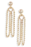 POPPY FINCH BEADED WRAPAROUND DOUBLE DROP EARRINGS