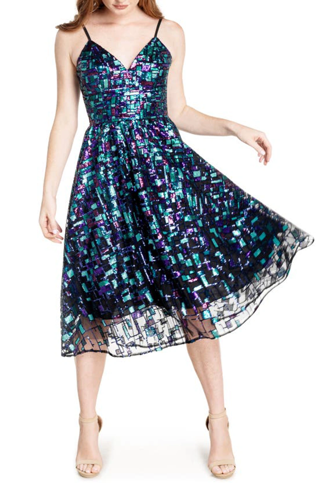 dress the population maren dress Maren Dress XS / Black MULTI