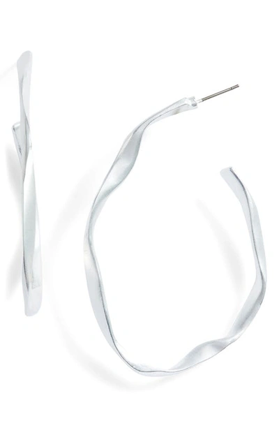 Karine Sultan Irregular Hoop Earrings In Silver