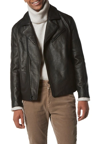 Andrew Marc Men's Farnworth Asymmetrical Leather Moto Jacket In Black