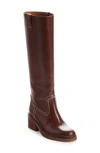 Chloé Mallo Tall Boot In Brunet Brown