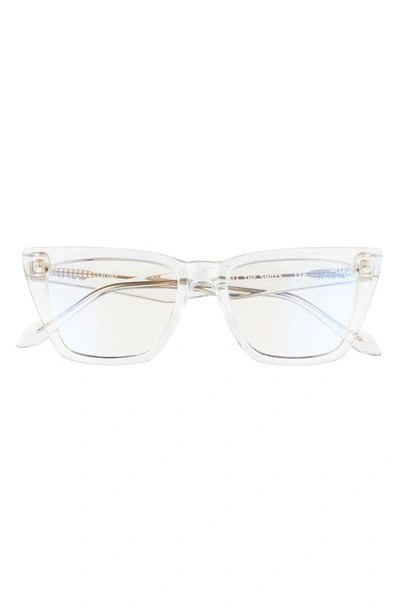 Quay Call The Shots Cat Eye Blue Light Filtering Glasses In Clear,clear Rx