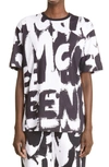 Alexander Mcqueen Graffiti Printed Cotton-jersey T-shirt In White / Black