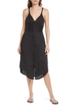 Rag & Bone Criseli Linen Button-front Midi Dress In Black