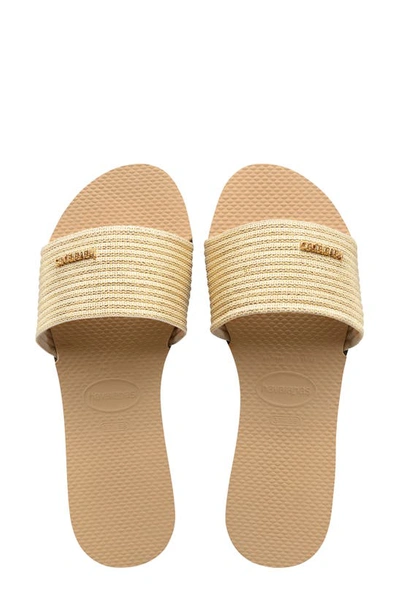 HAVAIANAS YOU MALTA METALLIC SLIDE SANDAL