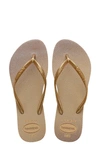 Havaianas Slim Gloss Flip Flop In Golden