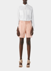 Burberry Pressed-crease Tailored Shorts In Rosebud Pink