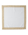 Nomi K Metallic Arabesque Border Linen Napkin Set Of 4