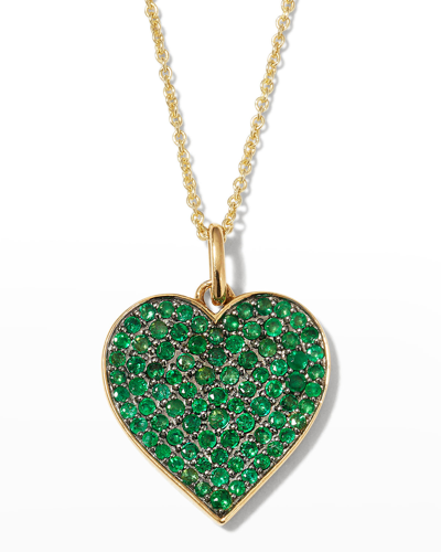 Sydney Evan 14k Yellow Gold Xl Emerald Heart Pendant Necklace