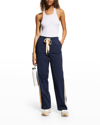 The Upside Escapade Avalon Striped-trim Sweatpants In Navy