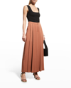 Vince Square-neck Strech Tank Top In Black
