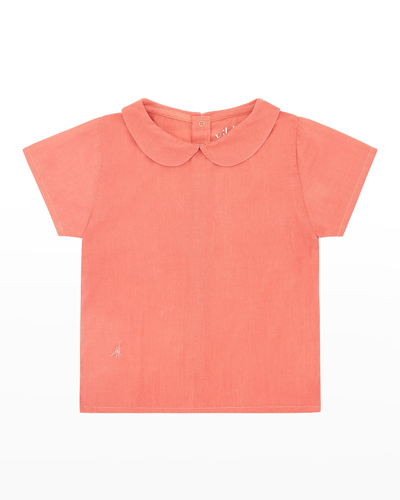 Vild - House Of Little Kids' Girl's Woven Collared Shirt In Coral