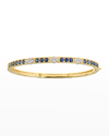 TANYA FARAH YELLOW GOLD ROUND BLUE SAPPHIRE AND DIAMOND BRACELET